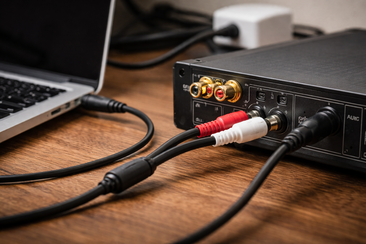 “Laptop connected to amplifier using a 3.5mm to RCA audio cable”.png