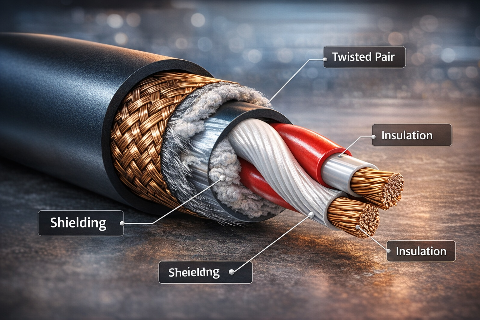 o Factory quality control technician testing XLR cable continuity and polarity using an automated cable tester machine..png