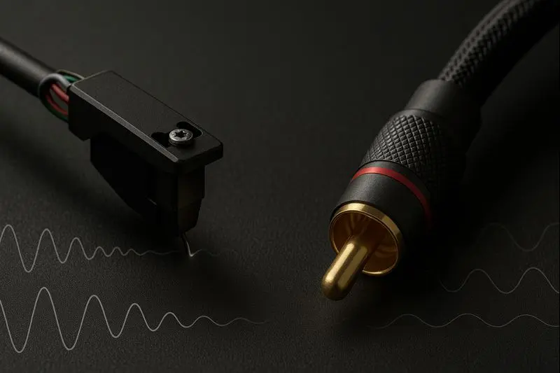 Close-up comparison of weak phono cartridge signal versus stronger line-level RCA signal..jpeg