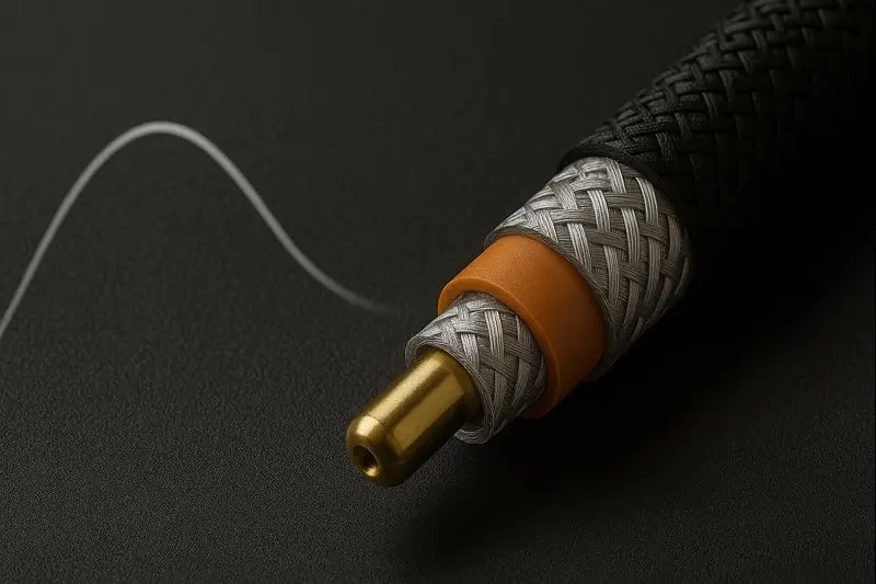 Realistic visualization of RCA cable structure with a frequency-response curve affected by capacitance..jpeg