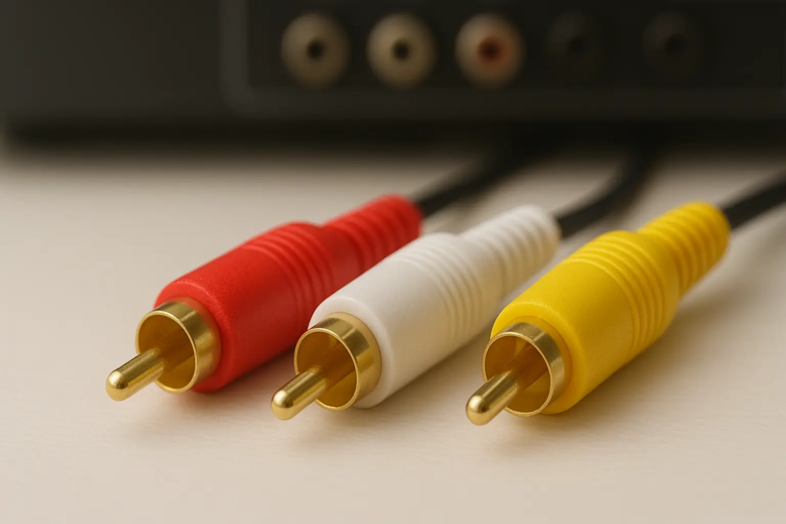 Close-up of red, white, and yellow RCA plugs showing the standard color code.png